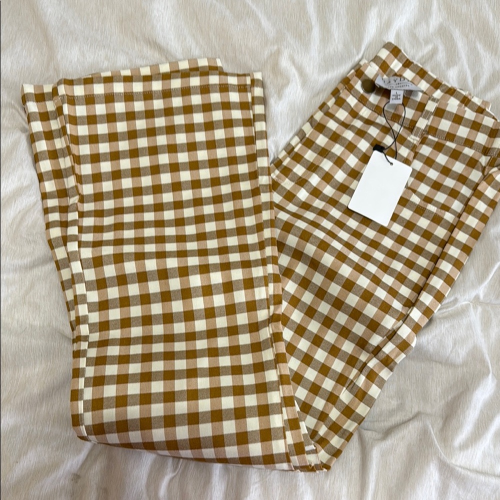 Hayden Brown and White Gingham Pants